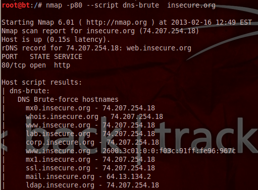 Nmap - Brute Forcing DNS