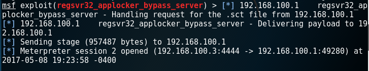 Metasploit - AppLocker Bypass via Regsvr32