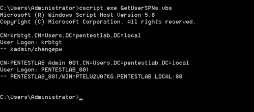 GetUserSPNs - VBS Script CMD